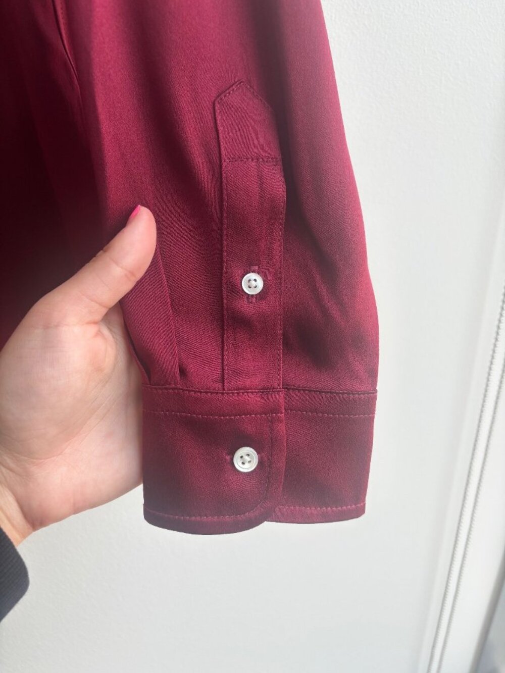 Polo Ralph Lauren 100% Mulberry Silk Button Down Shirt NWT Size 6 Wine Burgundy - Picture 6 of 9